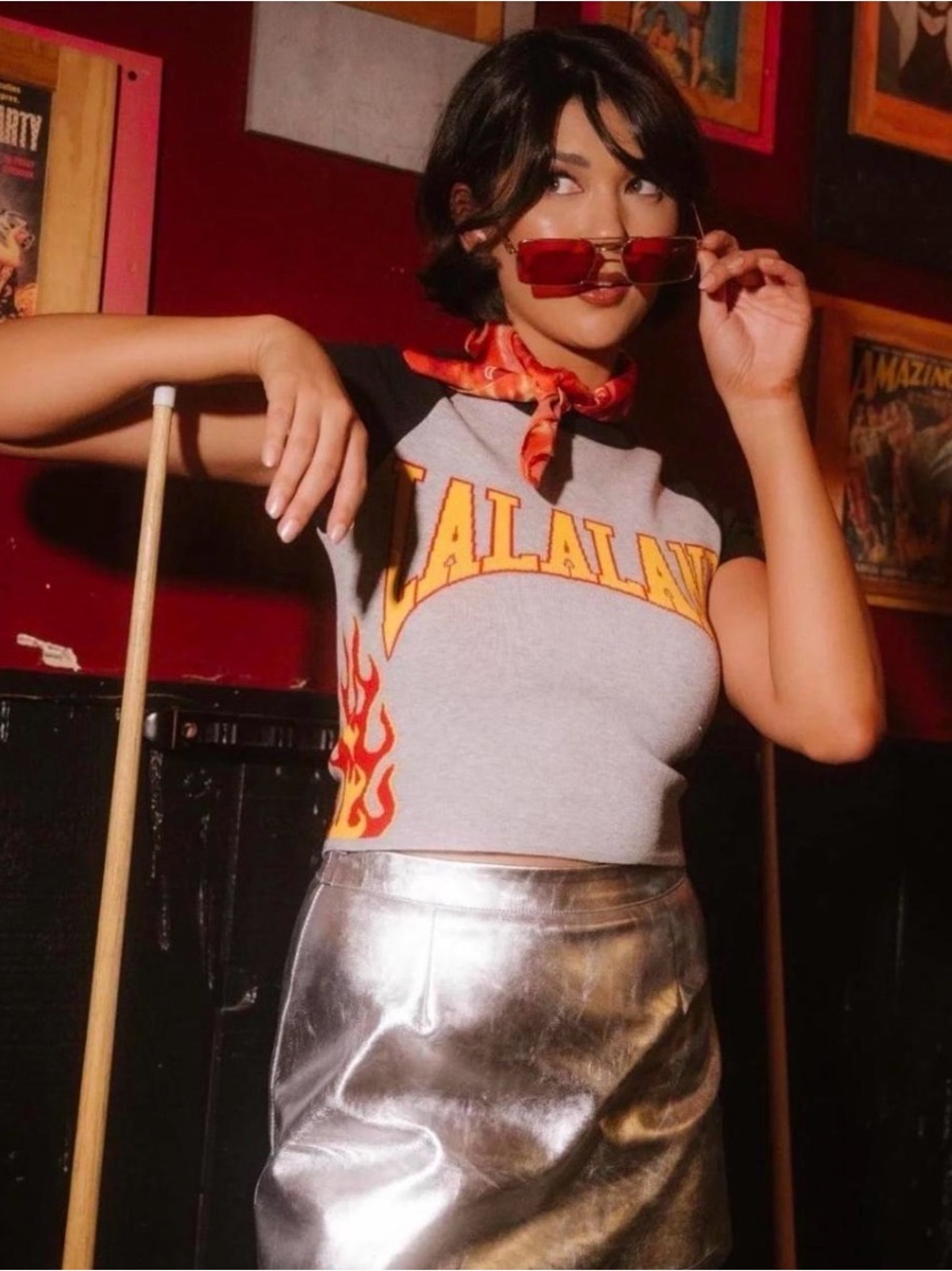 Dressed in LALA Bad to the Bone Knit Baby Tee